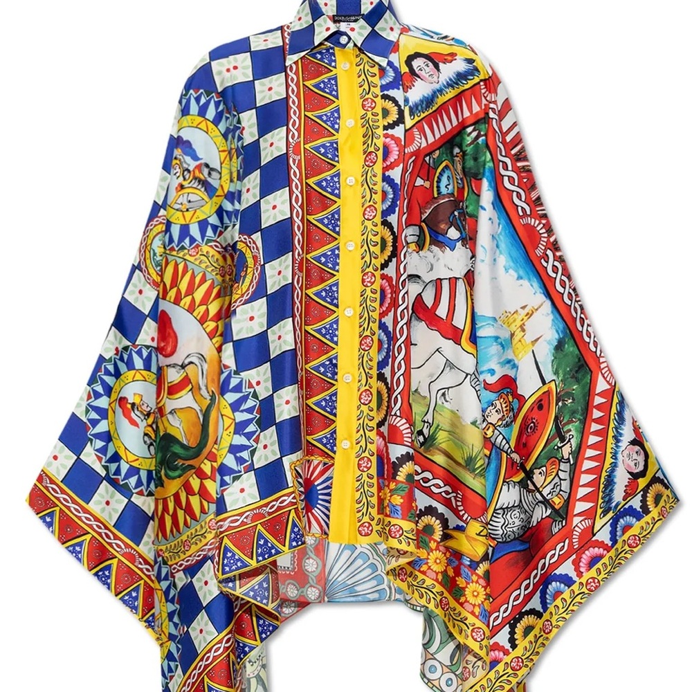 Dolce & Gabbana Carretto Printed Poncho